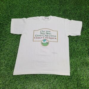 Vintage 90s Funny Golf Shirt M/L 20x24 White Fun-Wear Slogan